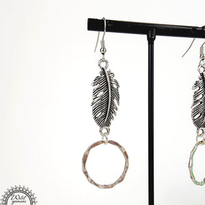 Dangling Silver Feather Earrings