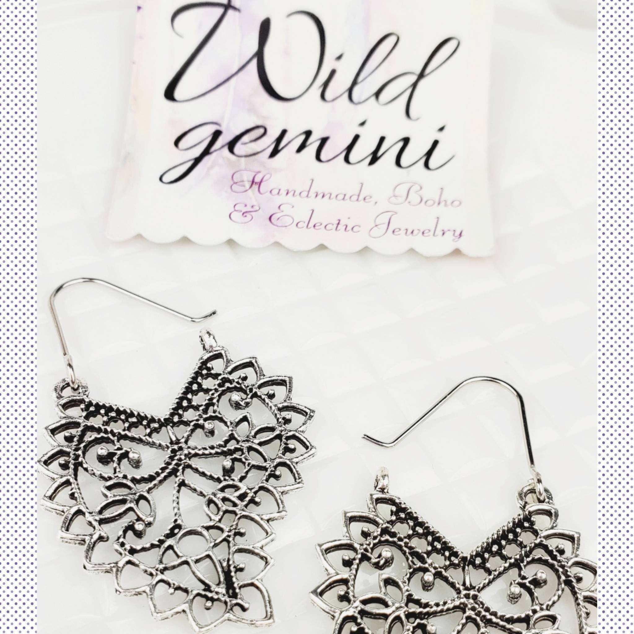 Antique Silver Leave Earrings