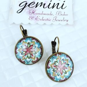 Mandala Flower Button Earrings