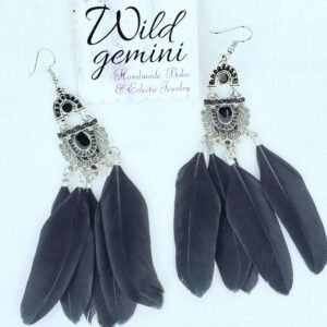 Black Feather Earrings