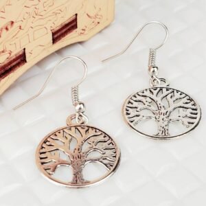 Silver Tree of Life Drop Earrings