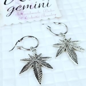 Silver Cannabis Drop Earrings