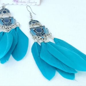 Blue Feather Earrings