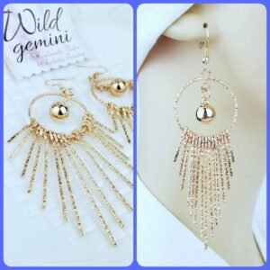 Sun Rays Gold Earrings