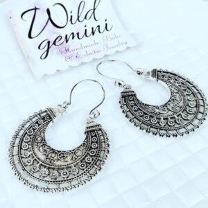 Antique Silver Round Earrings