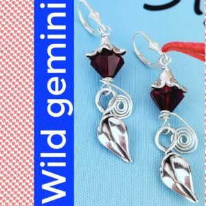 Sterling Silver Red Swarovski Earrings