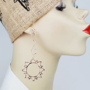 Gold Sun Moon Earrings